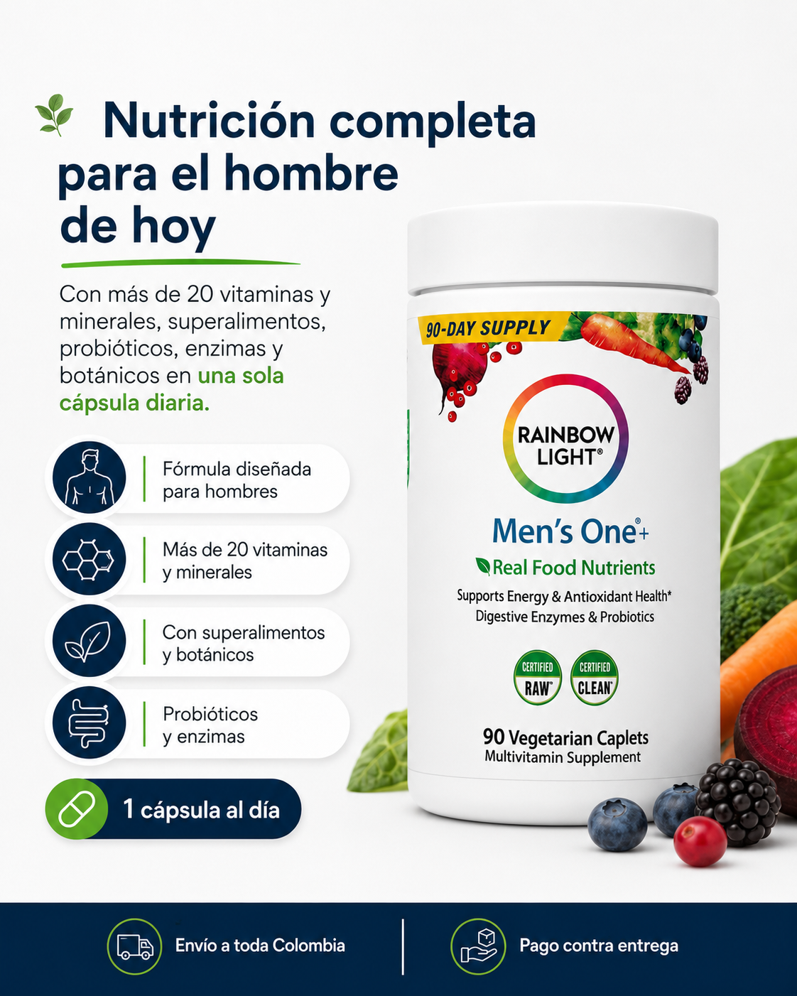 Suplemento Multivitamínico Rainbow Light Para Hombres