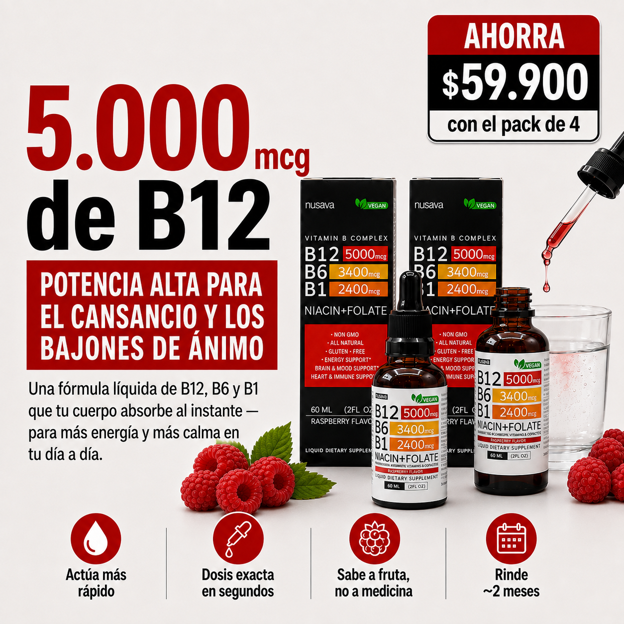 Nusava Vitamina B12, B6 Y B1 Gotas Líquida