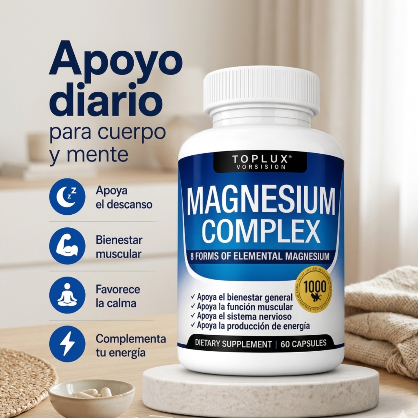 Complejo de Magnesio 8 en 1 🇺🇸 Fórmula Americana